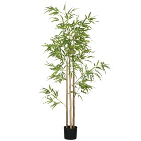 6ft Fake Bamboo Tree Indoor Outdoor Artificial Plant with Pot for Home Office Living Room Decor