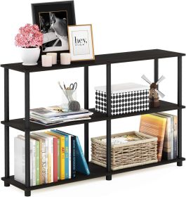 3-Tier 47.4 Wide Book Shelf, Corner Shelf, Toolless Open Shelves, for Organization and Storage, Living Room, Garage, Home Office, Espresso