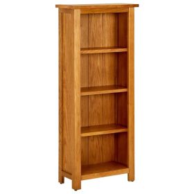 Bookcase Natural Oak Solid oak wood with oak veneered MDF Medium