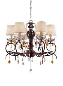 27" Tall Metal Ceiling Lamp "Magnolia" with Bronze finish and Crystal Accents