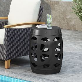 Metal end Table -Large (Color: Black)